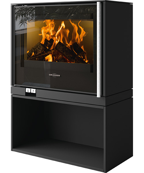 dizaina kamīni oranier ziva ar malkas stendu