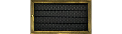 kamīnu restes 35x20 cm ar žalūzijām bronzētas profilētas